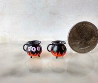 1:12 Dollhouse miniature cauldron mug or soup bowl Halloween mug REF Purple Boo PRICE is for ONE