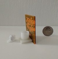 Miniature Halloween trick or treat sign with back lit candle (battery operated) for 12th or 6th scale scenes REF Engraved text