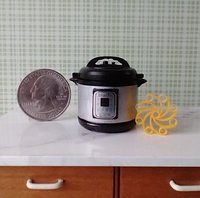 1:12 Dollhouse miniature Instant pressure cooker or multi-cooker with removable lid and cooking pot + egg rack - NON-working
