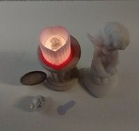 1:12 Dollhouse miniature heart shaped candle sleeve or battery lighted candle holder REF Fluted heart