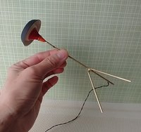 1:12 scale dollhouse mid-century style tripod floor lamp Battery operated MCM lamp with external wires