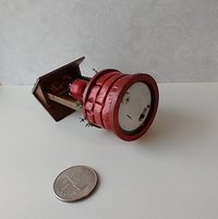 1:12 Dollhouse miniature battery operated lighted red brick wishing well planter with flowers