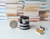 1:12 Dollhouse miniature round 2-step step stool inspired by Kik-step steel step stool REF Light grey