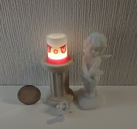 1:12 Dollhouse miniature LOVE candle sleeve or battery lighted candle holder REF LOVE bunting