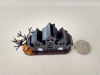 PREORDER Deposit of $1 for one unit of miniature light up halloween haunted house with leafless tree Battery operated for 1-inch scale or play scale