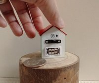 1:12 Dollhouse light up advent calendar with JOY sign above the twenty-four openable drawers Battery operated miniature holiday LEDs decor No external wires