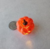 Battery operated miniature light up Jack-O-Lantern Pumpkin LED light for Halloween No external wires REF Blue eyes