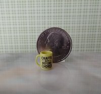 1:12 scale miniature message mug Craft before Chores green coffee mug REF Apple green Craft b4