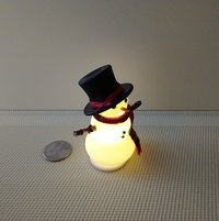 1:12 Dollhouse miniature light up snowman with removable hat Battery operated holiday decor REF Plaid scarf