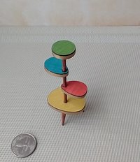 1:12 Dollhouse mid-century style plant stand Formica 4-tiered plant stand or display stand REF green top Plants n accessories NOT included