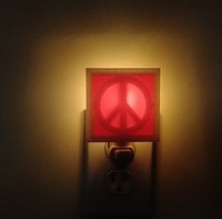 MCM Midcentury modern style breeze block night light REF Glow-in-dark + coral pink peace