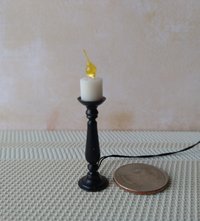 1:12 Dollhouse slender candlestick with flickering flame Battery operated light up candle battery operated candle REF Tallest