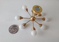 For Lisa MADE TO ORDER 1:12 Dollhouse mid-century inspired space age orbit chandelier Battery operated atomic age MCM 8-arm ceiling light Dollhouse sputnik chandelier