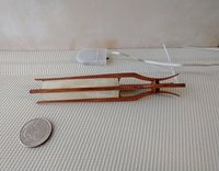 1:12 Dollhouse mid-century styled floor lamp with sculptural legs Battery operated LED miniature lamp