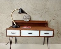 1:12 dollhouse mid-century modern style desk lamp or Battery operated table lamp with external wires REF Black