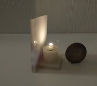 Miniature Halloween trick or treat sign with back lit candle (battery operated) for 12th or 6th scale scenes REF Boo n skull