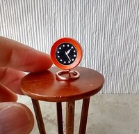 1:12 scale dollhouse mid-century style ball clock Non-working REF Orange