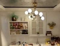 For Valerie MADE TO ORDER 1:12 Dollhouse mid-century inspired space age orbit chandelier Battery operated atomic age MCM 8-arm ceiling light Dollhouse sputnik chandelier