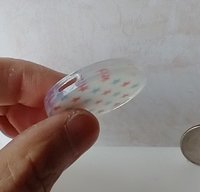 1:12 scale round serving tray faux acrylic tray with red blue stars on white background July 4th party tray REF July 4th
