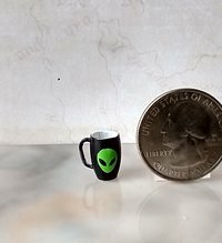 1:12 Dollhouse miniature alien mug Halloween mugs PRICE is for ONE REF Alien