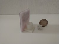 Miniature Halloween trick or treat sign with back lit candle (battery operated) for 12th or 6th scale scenes REF Spider web
