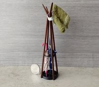 1:12 scale miniature mid-century modern walnut coat rack with umbrella stand MCM style coat rack with umbrella holder REF Walnut