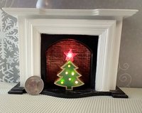 1:12 Dollhouse light up Christmas tree with star tree topper Battery operated miniature holiday LEDs decor No external wires REF