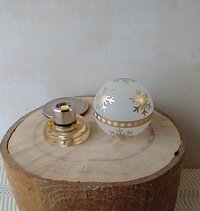 1:12 Dollhouse holiday light up globe ornament Free standing frosted globe Christmas ornament Battery operated holiday light REF Golden snowflakes