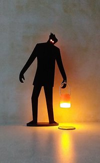 1:12 Dollhouse Halloween decor Zombie silhouette with light up red eyes Battery operated dollhouse Halloween lawn decor Jar lantern NOT included