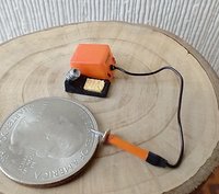 1:12 dollhouse miniature soldering iron with stand and faux digital display station (NON-working) REF Orange