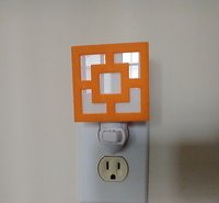 MCM Midcentury modern style breeze block night light REF Orange square + white
