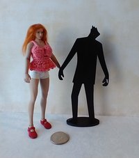 1:12 Dollhouse Halloween decor Zombie silhouette with light up red eyes Battery operated dollhouse Halloween lawn decor Jar lantern NOT included