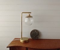RESERVED 1:12 Dollhouse mid-century modern globe table lamp MCM inspired desk lamp Battery operated with external wires