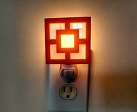 MCM Midcentury modern style breeze block night light REF Orange square + white