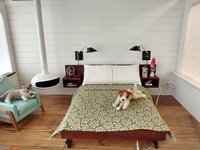 1:12 Dollhouse miniature mid-century modern swing arm wall light MCM wall mounted light with black shade Battery operated LED miniature lamp Price is for EACH unit