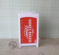 1:12 scale miniature sidewalk sign holder, 2-sided for changeable sinage Hinged and fold-flat for storage REF Credit card size - White