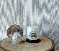 1:12 Dollhouse Halloween battery lighted  candle holder with balloon LED light insert REF Beware ghosts
