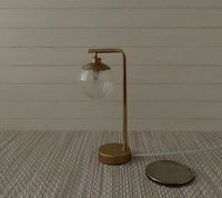 RESERVED 1:12 Dollhouse mid-century modern globe table lamp MCM inspired desk lamp Battery operated with external wires