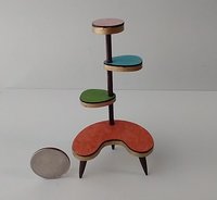 RESERVED 1:12 Dollhouse mid-century style 4-tier plant stand inspired by Formica MCM plant stand with tapered legs REF large lowest platform