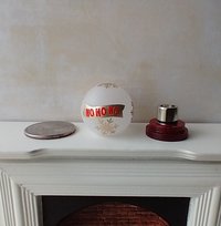 1:12 Dollhouse holiday light up globe ornament Free standing frosted globe Christmas ornament Battery operated holiday light REF Ho Ho Ho