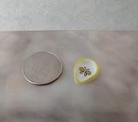 1:12 scale dollhouse miniature ladle rest spoon rest REF White w green rim