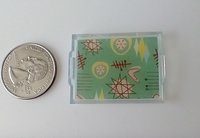 1:12 scale rectangular serving tray with MCM atomic themed graphics and two handles REF Green