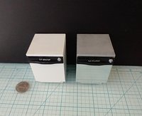 1:12 Dollhouse dishwasher with two slide out racks one flatware basket and detergent holder and hinged door REF White