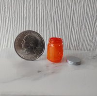 1:12 Dollhouse miniature mason jar inspired glassware with silvery lid Colored faux glass jar DIY supply Price is for EACH REF Amber tint