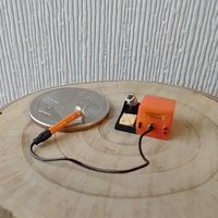 1:12 dollhouse miniature soldering iron with stand and faux digital display station (NON-working) REF Orange