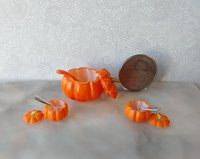 1:12 scale dollhouse pumpkin soup bowl with lid for fall or Halloween Thanksgiving Decorative serving bowl REF Orange PRICE is for EACH unit