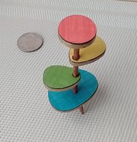 1:12 Dollhouse mid-century style plant stand Formica 4-tiered plant stand or display stand REF coral top Plants n accessories NOT included