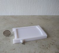 1:12 scale miniature sidewalk sign holder, 2-sided for changeable sinage Hinged and fold-flat for storage REF Credit card size - White