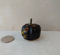 Battery operated miniature light up Jack-O-Lantern Pumpkin LED light for Halloween No external wires REF Black cat