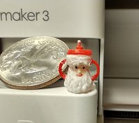 1:12 Dollhouse miniature Santa sippy cup with easy grip handles hand painted and finished REF Santa